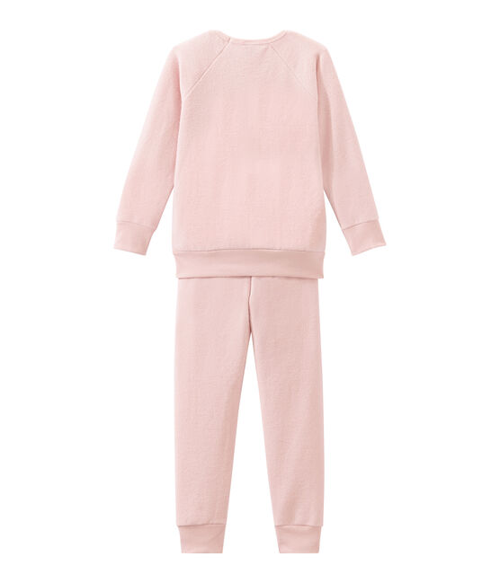 Pijama para niña en rizo esponja afelpadao extra cálido rosa JOLI