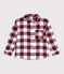 Camisa infantil de algod&oacute;n a cuadros marron/beige