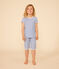 Pijama pirata infantil de algodón con estampado de flor azul MARSHMALLOW/ INCOGNITO