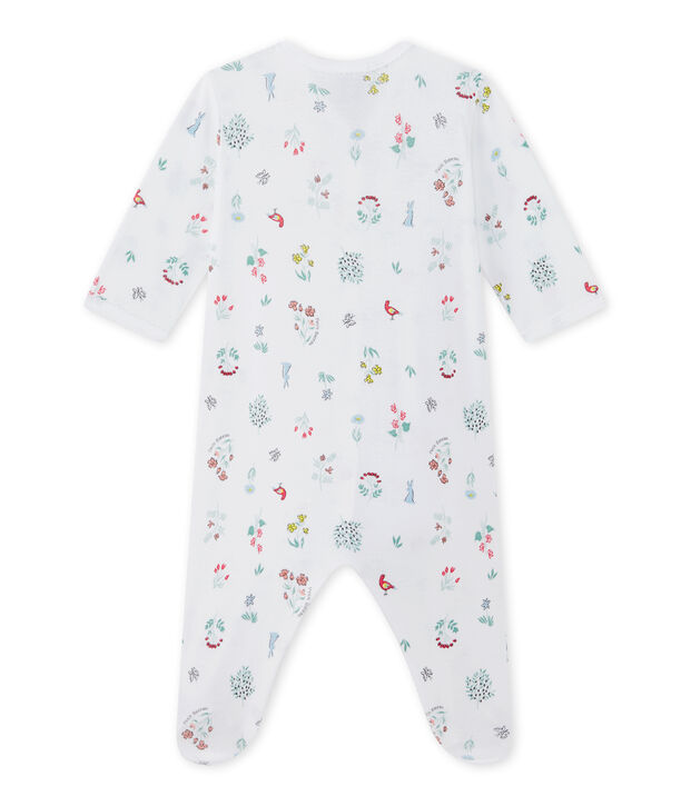 Pijama estampado para beb&eacute; ni&ntilde;a blanco/multicolor