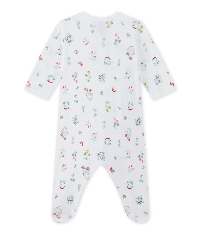 Pijama estampado para beb&eacute; ni&ntilde;a blanco/multicolor
