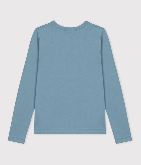 Camiseta de algodón L'ICONIQUE abrigada con cuello redondo para mujer azul ROVER