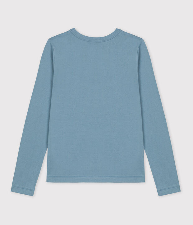 Camiseta de algod&oacute;n L'ICONIQUE abrigada con cuello redondo para mujer azul