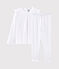 Pijama de algodón fino para niña blanco ECUME