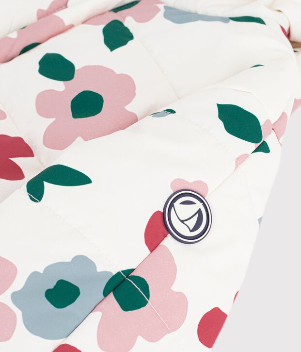 Buzo de poli&eacute;ster con estampado de flores para beb&eacute; crudo/multicolor