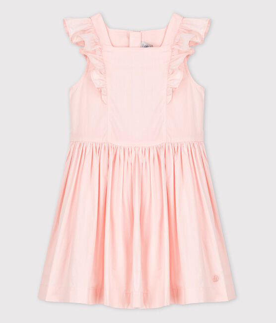 Vestido de celebración de popelina de niña rosa FLEUR