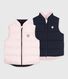 Plumífero infantil sin mangas bicolor reversible