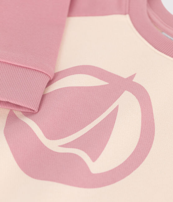 Sudadera infantil unisex de algodón rosa CHARME/blanco MULTICO
