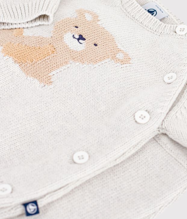 Conjunto de 2 piezas de punto tricotado de lana y algod&oacute;n con estampado de osito para beb&eacute; MONTELIMAR CHINE