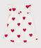Vestido-bodi con estampado de corazones de algodón ecológico de bebé blanco MARSHMALLOW/rojo TERKUIT