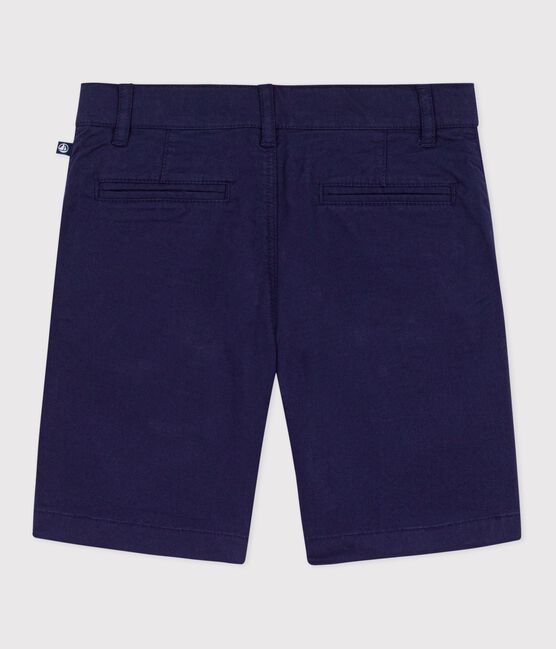 Bermudas cortas infantiles de algodón liso azul SOIR