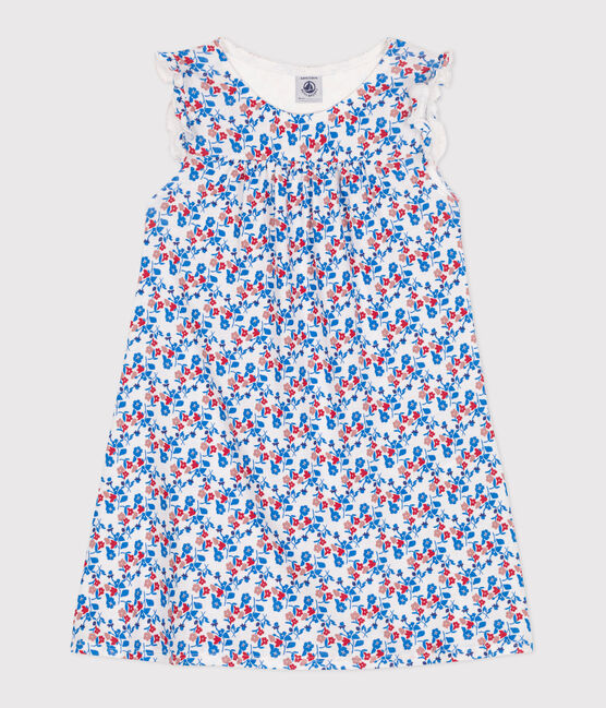 Camisón infantil de algodón y lyocell con flores blanco MARSHMALLOW/blanco MULTICO