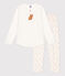 Pijama de algodón para niña blanco MARSHMALLOW/blanco MULTICO