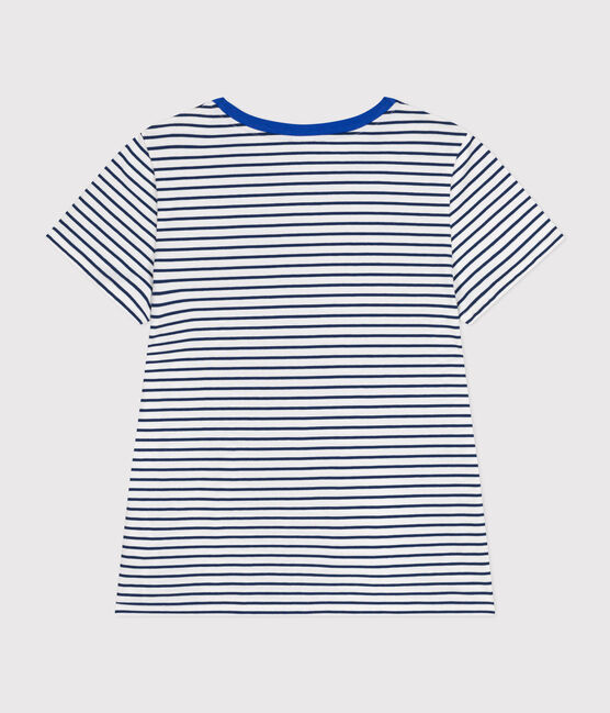 Camiseta Le Droit de algodón con cuello redondo para mujer blanco MARSHMALLOW/azul MEDIEVAL
