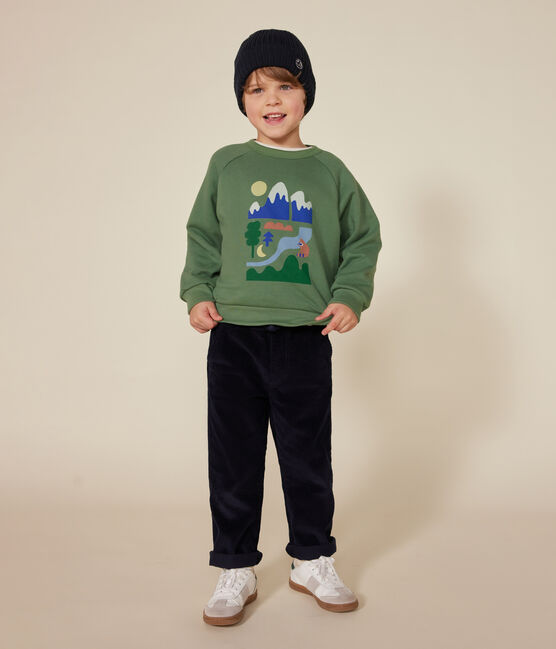 Sudadera de felpa para niño verde PALMERAIE