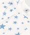 Pijama infantil muy entallado en algodón estampado  blanco MARSHMALLOW/azul ALASKA