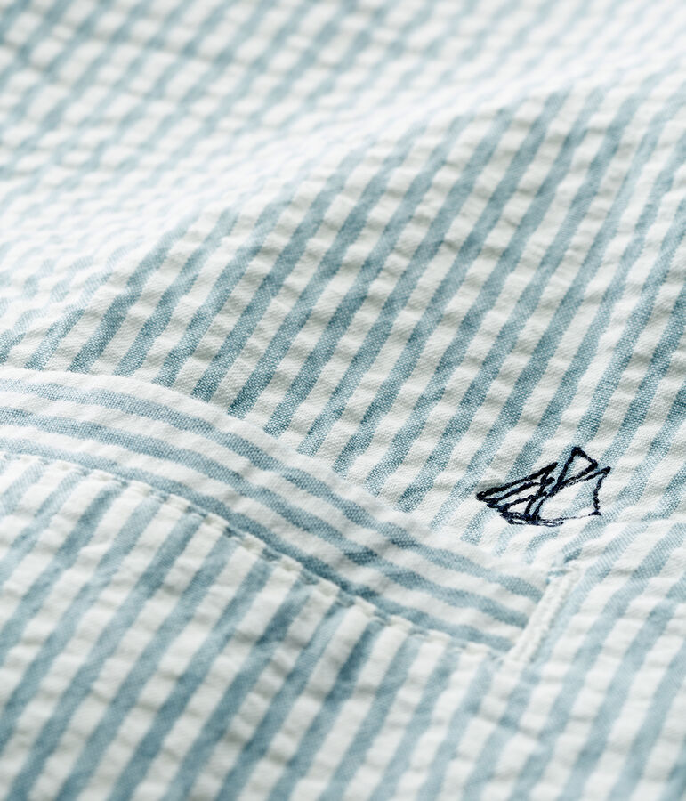 Chaqueta de rayas para beb&eacute; ni&ntilde;o azul FONTAINE/blanco MARSHMALLOW