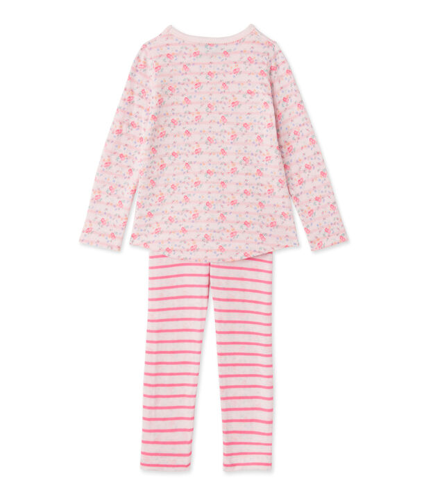 Pijama de t&uacute;bico reversible para ni&ntilde;a rosa/rosa/multicolor