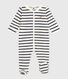 Pijama de terciopelo estampado a rayas para bebé