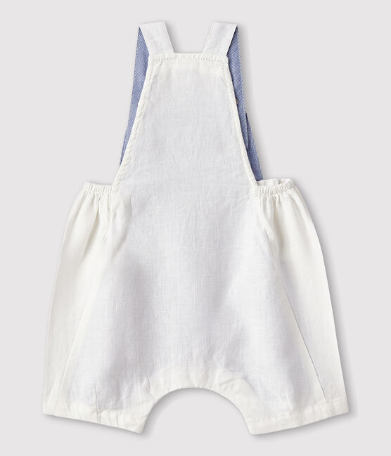 Peto corto de lino para bebé niño blanco MARSHMALLOW