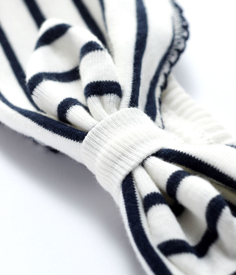 Diadema de algod&oacute;n de beb&eacute;. blanco/azul