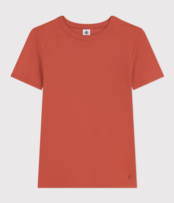 Camiseta L'ICONIQUE de algodón con cuello redondo para mujer marron FAMEUX