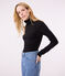 Camiseta Iconique de algodón con cuello alto para mujer negro BLACK