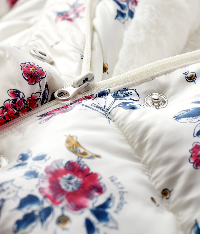 Chaqueta alcolchada para beb&eacute; ni&ntilde;a blanco/multicolor