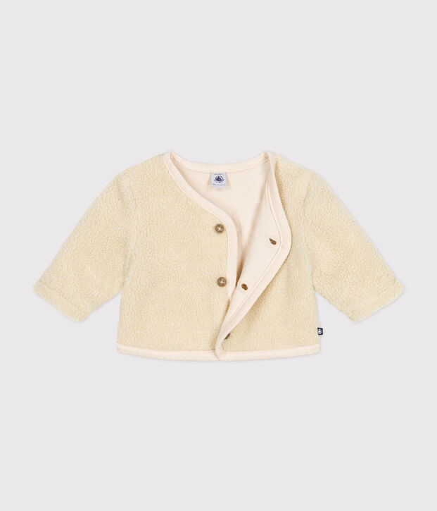 Chaqueta de borreguito para beb&eacute; crudo