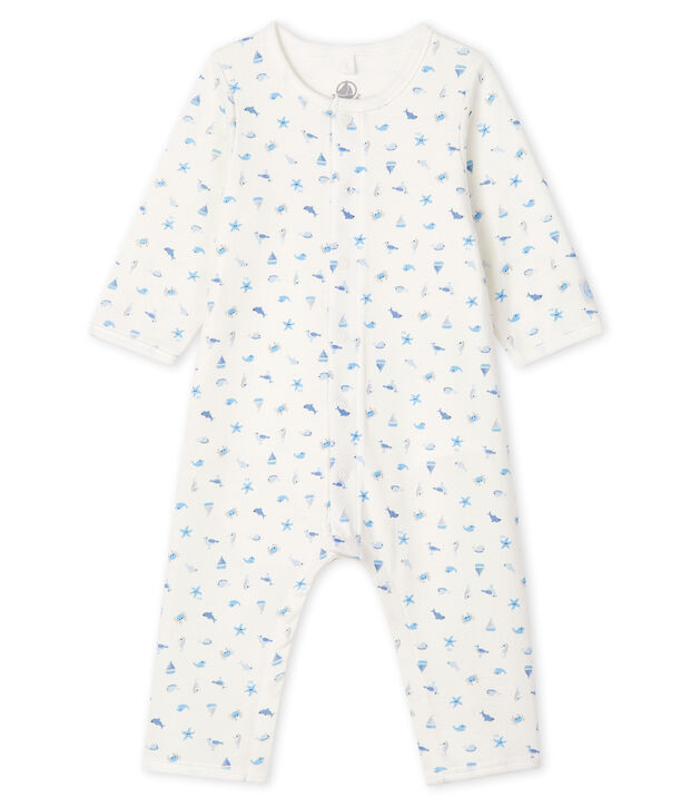 Bodyjama sin pies para beb&eacute; de punto blanco/multicolor