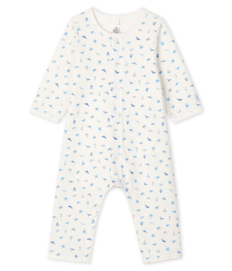 Bodyjama sin pies para beb&eacute; de punto blanco/multicolor