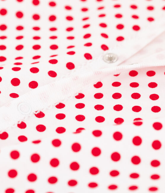 Pelele de punto con lunares de bebé blanco ECUME/rojo TERKUIT