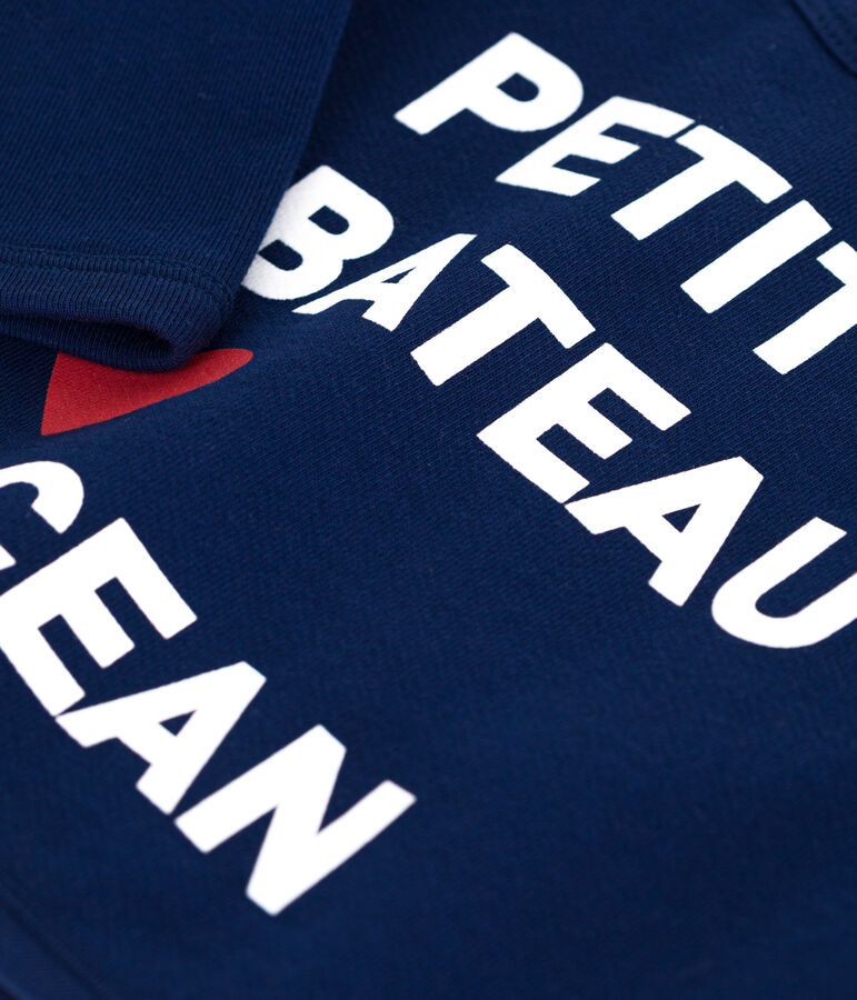 Sudadera lisa de algod&oacute;n para beb&eacute; azul