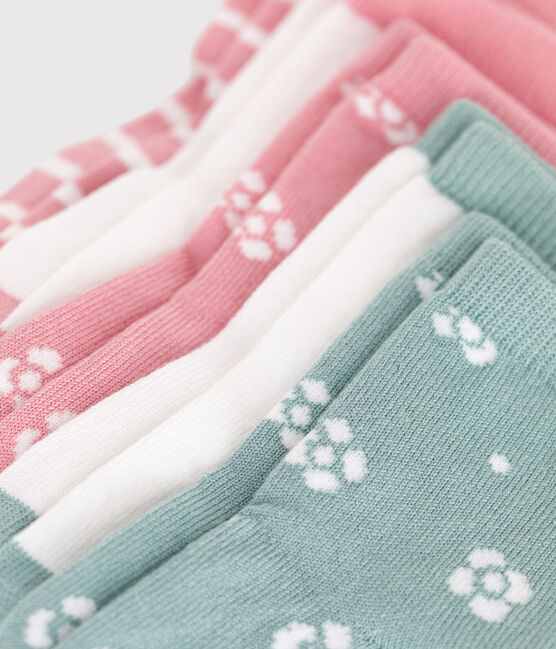 5 pares de calcetines de algodón con flores para bebé niña variante 1