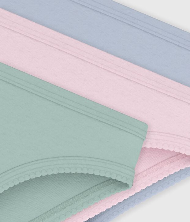 Juego de braguitas infantiles de algod&oacute;n lisas multicolor