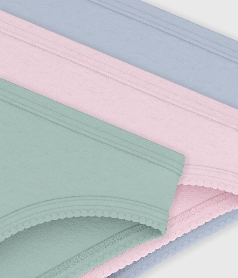 Juego de braguitas infantiles de algod&oacute;n lisas multicolor