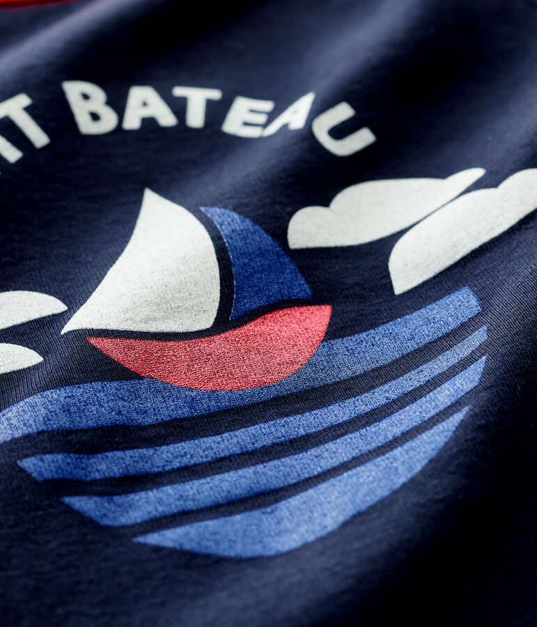 Camiseta de manga corta de algod&oacute;n de beb&eacute; ni&ntilde;o azul