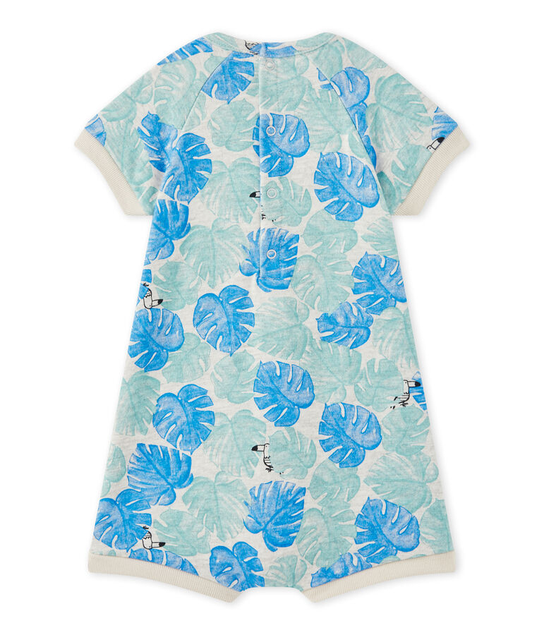 Pelele corto beb&eacute; ni&ntilde;o estampado gris BELUGA/blanco MULTICO