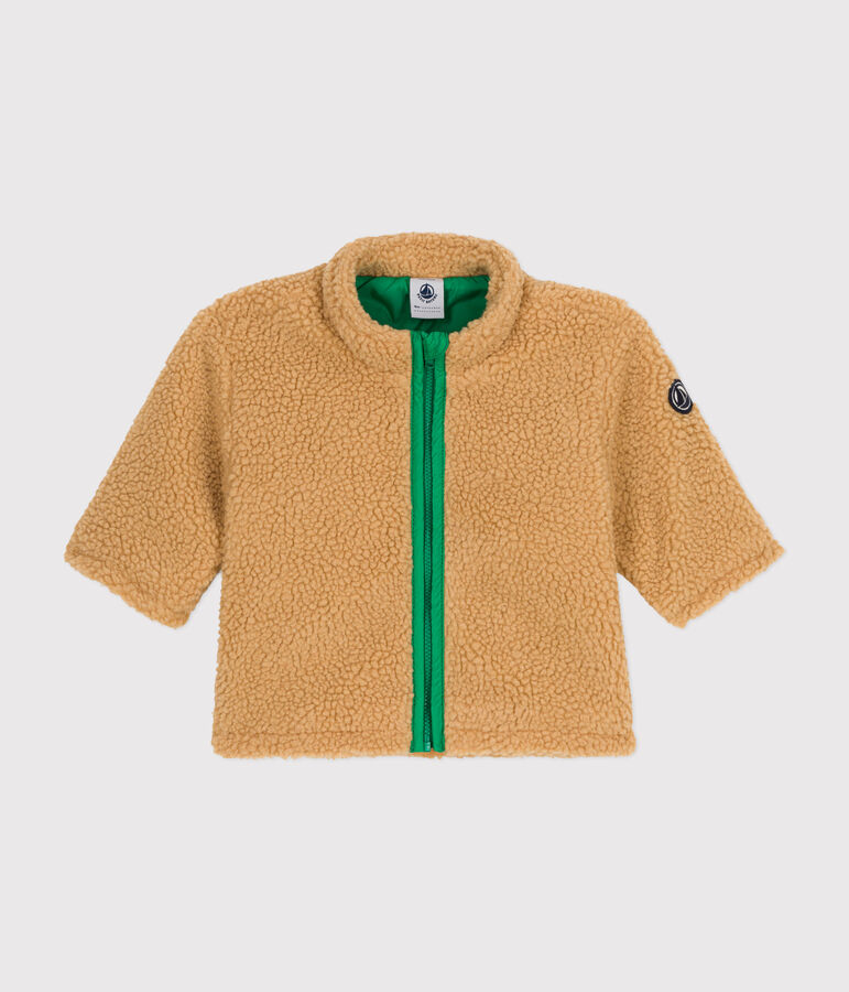 Chaqueta de sherpa de beb&eacute; beige