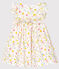 Vestido de manga corta estampado para bebé niña blanco MARSHMALLOW/blanco MULTICO