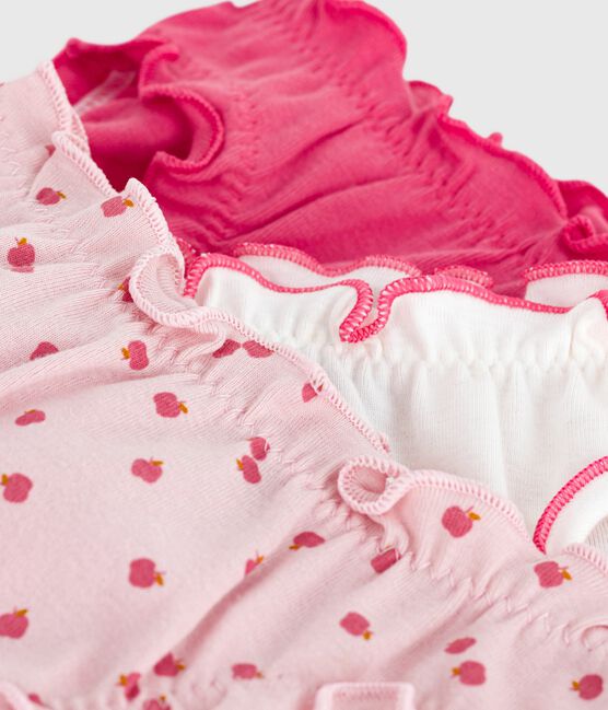 Juego de braguitas infantiles de algodón con volantes y estampado de manzanas variante 1