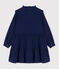 Vestido de manga larga de micro pana de niña BLEU FONCE