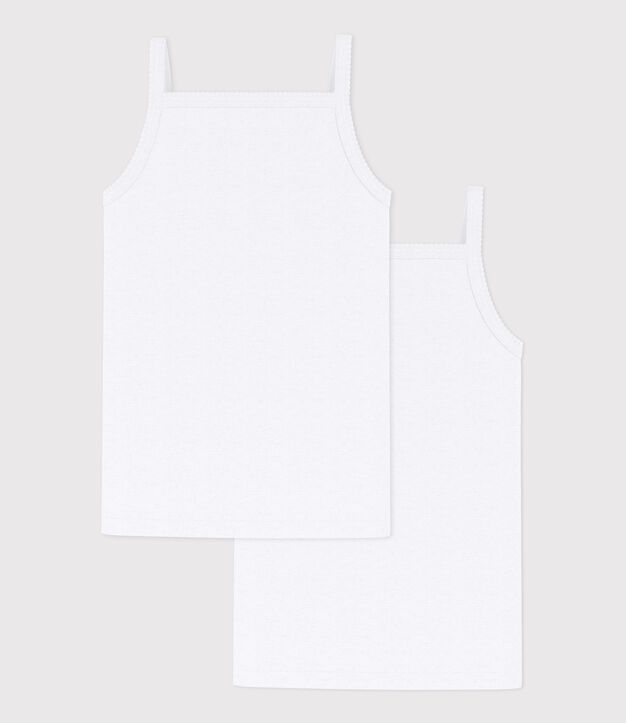 Lote de 2 camisetas de tirantes blancas de ni&ntilde;a multicolor