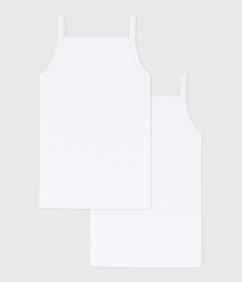 Lote de 2 camisetas de tirantes blancas de ni&ntilde;a variante 1