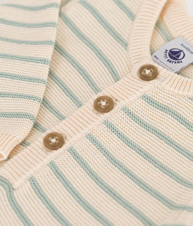 Mono largo de punto tricotado para beb&eacute; crudo/verde