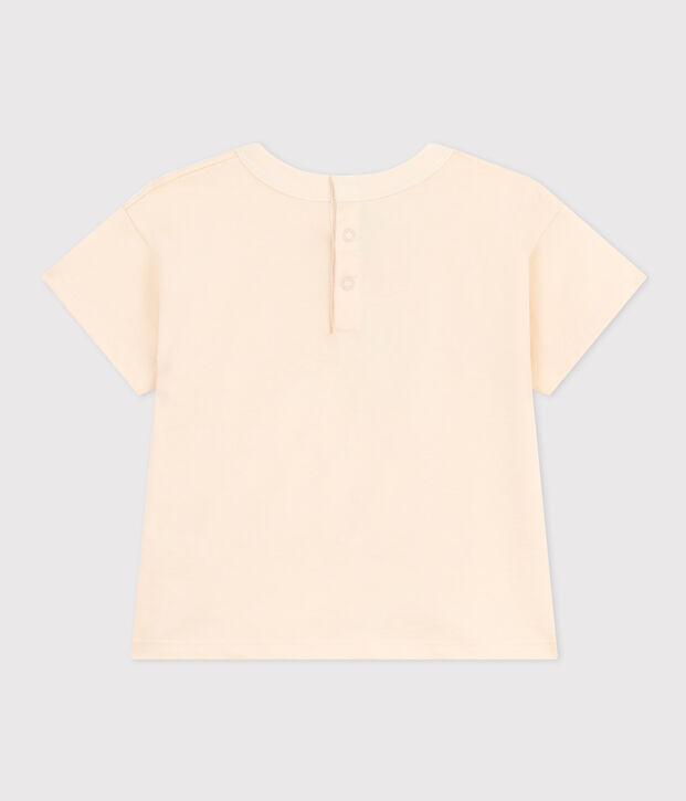 Camiseta de manga corta de jersey ligero para beb&eacute; crudo