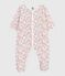 Pijama de terciopelo con estampado de flores para bebé blanco MARSHMALLOW/blanco MULTICO