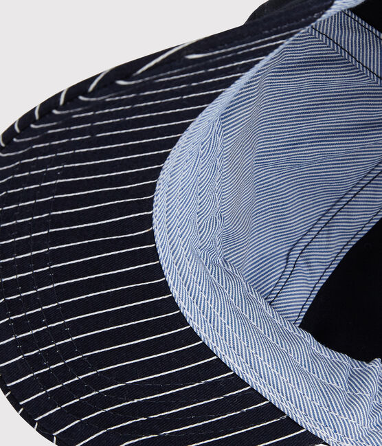 Gorra con placa de rizo de bebé niño. azul SMOKING/blanco MARSHMALLOW