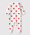 Pijama de algodón con corazones rojos para bebé blanco MARSHMALLOW/rojo TERKUIT
