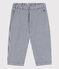 Pantalón de tela a rayas para bebé azul MEDIEVAL/blanco MARSHMALLOW